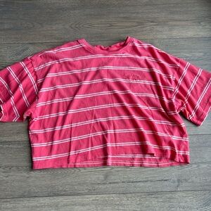 Billabong Coral Striped Cropped T-Shirt